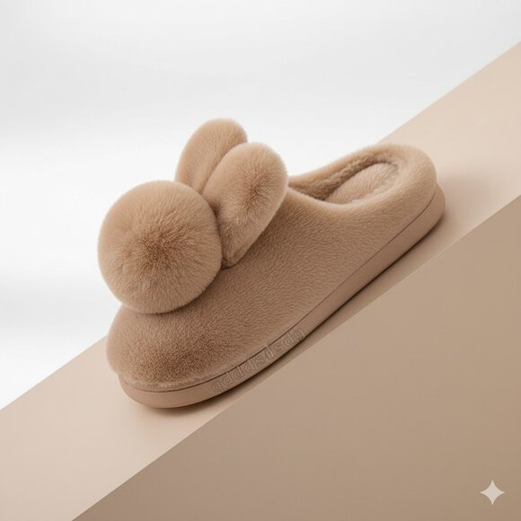 Kawaii Fluffy Bunny Slippers - Warm Winter Slides - Picture 4 of 4
